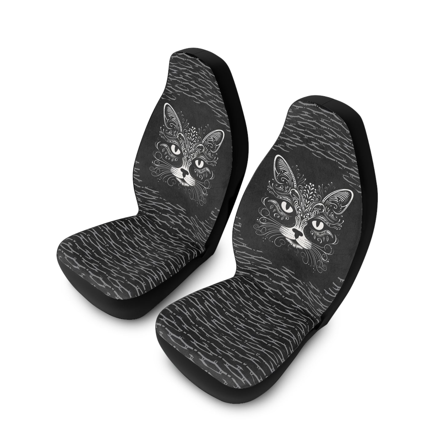 Whisker-Lace Cat Face Car Seat Covers