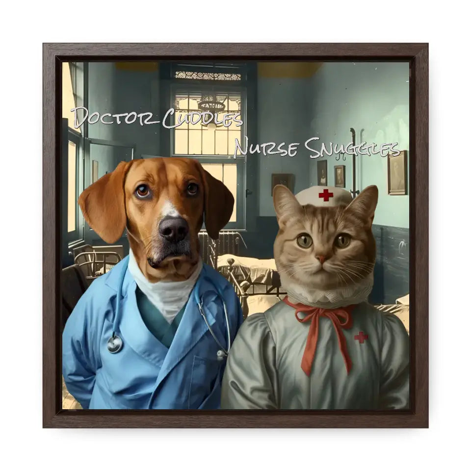 Dr Cuddles and Nurse Snuggles - Customizable Pet Portrait