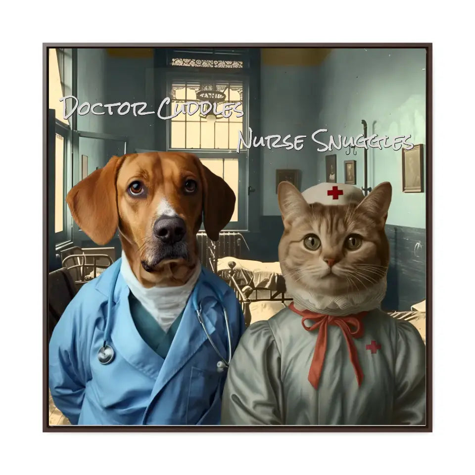 Dr Cuddles and Nurse Snuggles - Customizable Pet Portrait