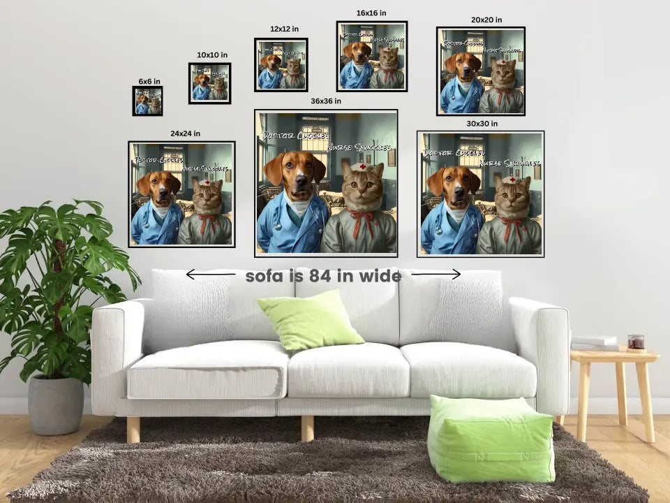 Dr Cuddles and Nurse Snuggles - Customizable Pet Portrait