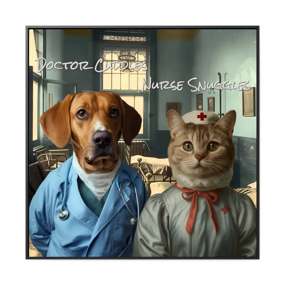 Dr Cuddles and Nurse Snuggles - Customizable Pet Portrait