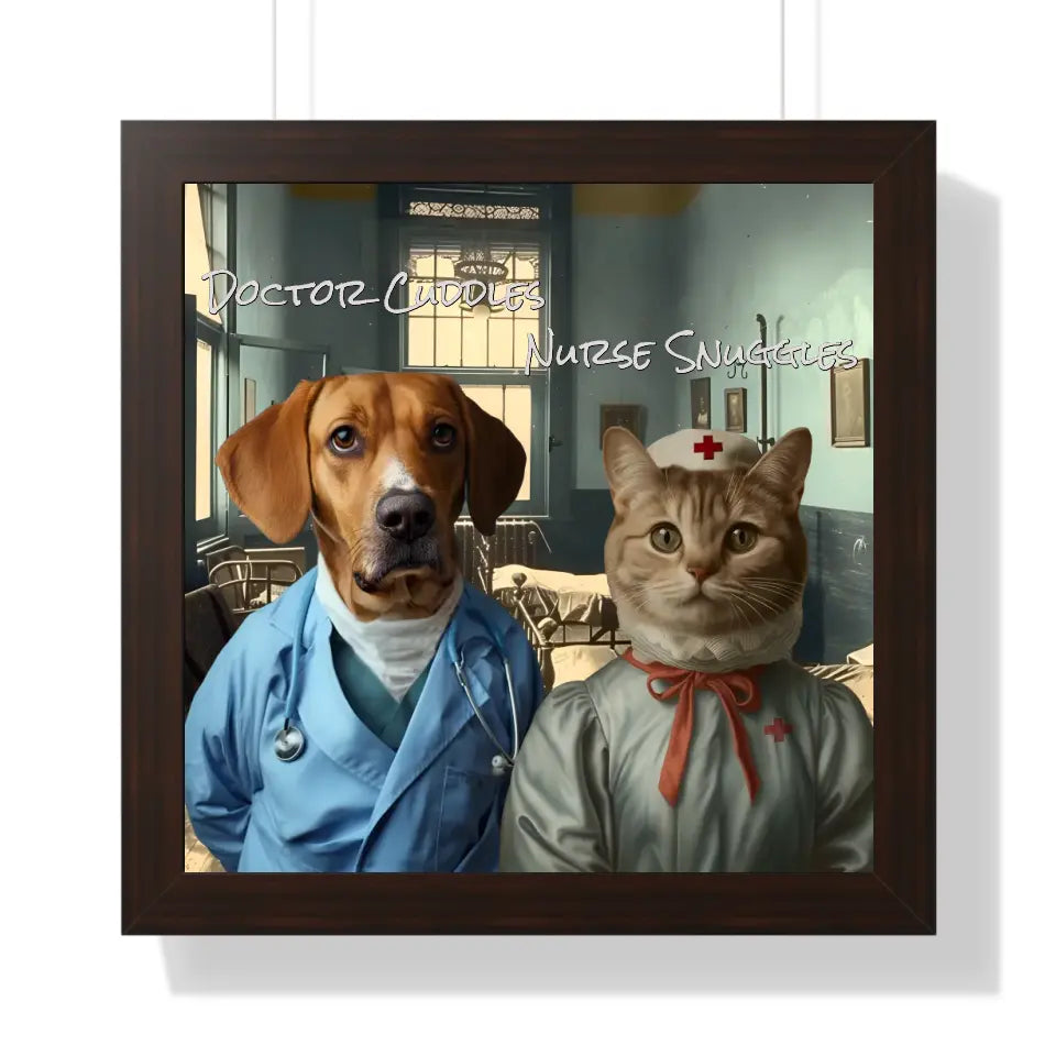 Dr Cuddles and Nurse Snuggles - Customizable Pet Portrait