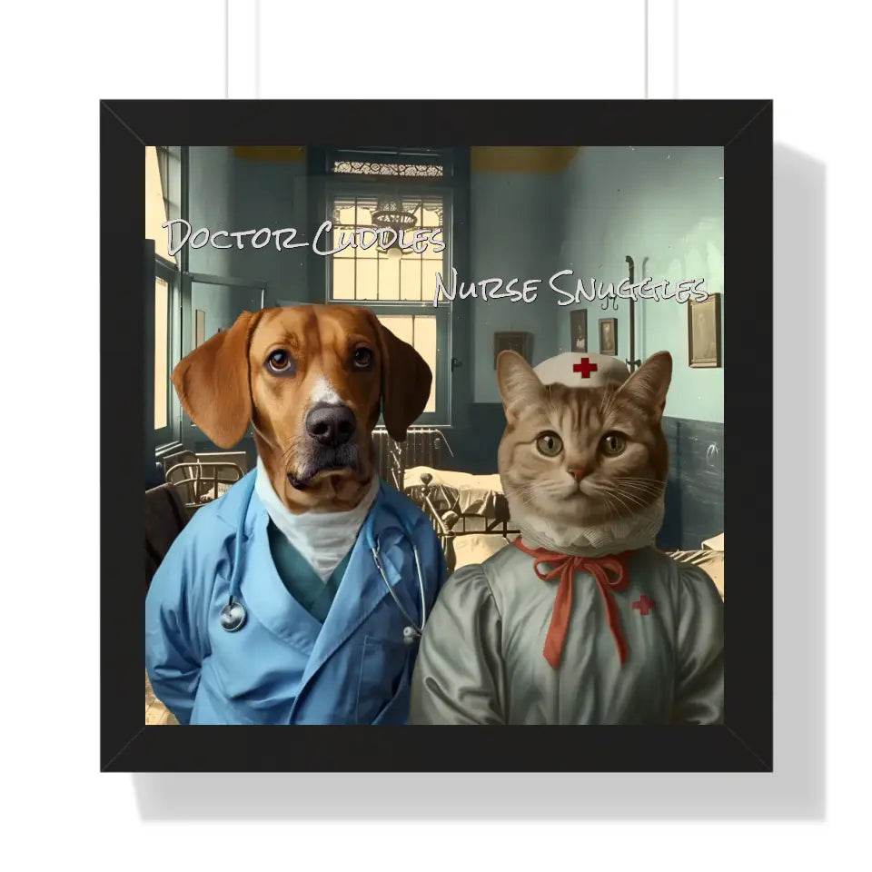 Dr Cuddles and Nurse Snuggles - Customizable Pet Portrait