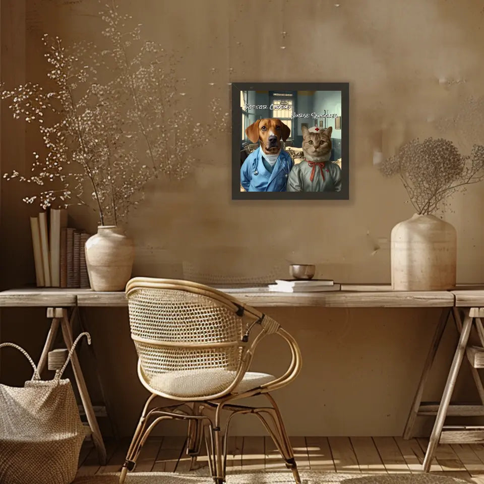 Dr Cuddles and Nurse Snuggles - Customizable Pet Portrait