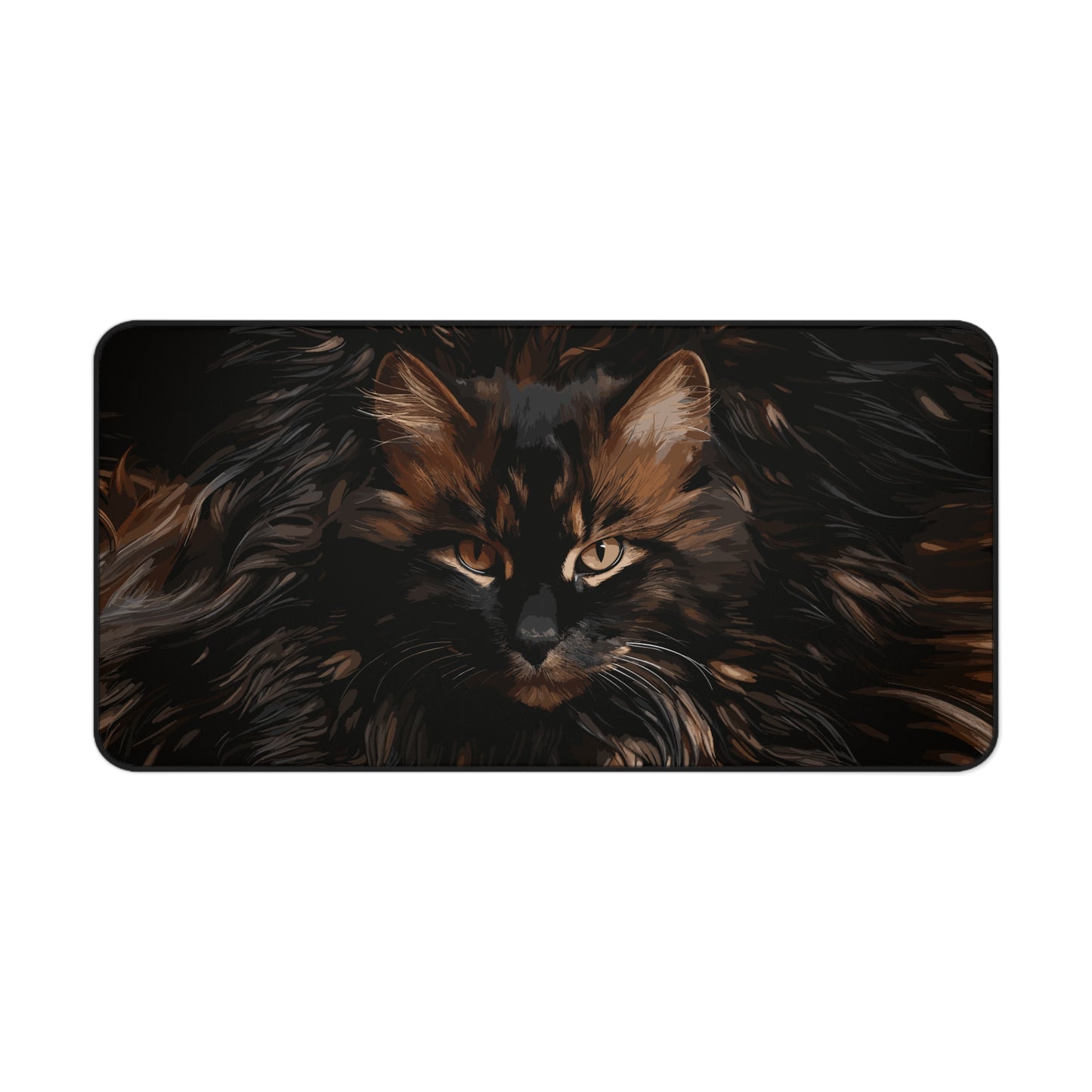 Brown and Black Cat Desk Mat