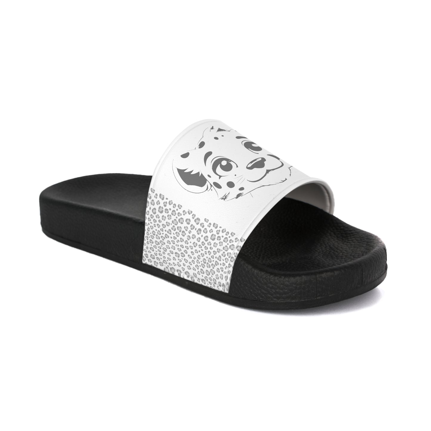 Leopard Print Women's Slide Sandals – Grey