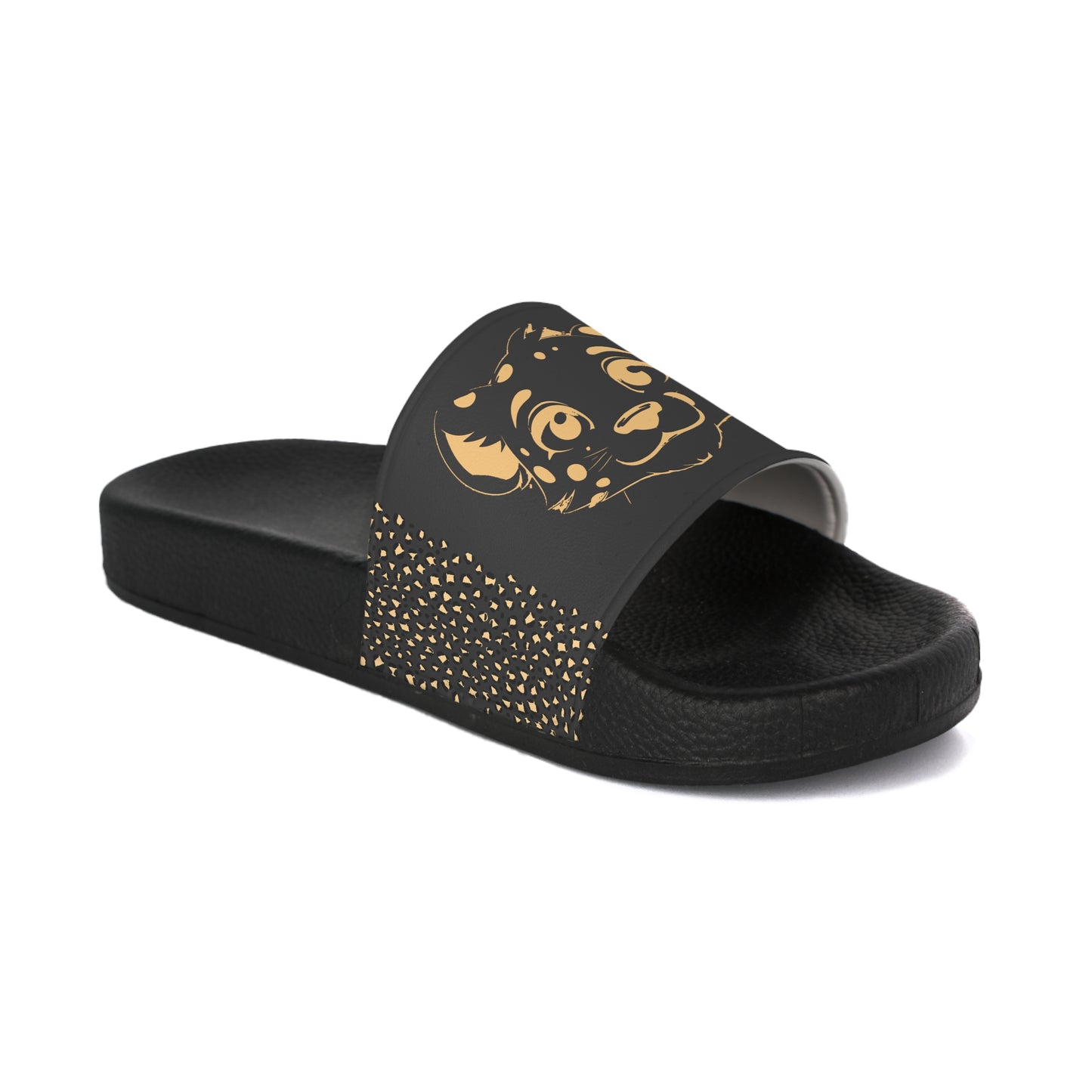 Leopard Print Women's Slide Sandals – Black