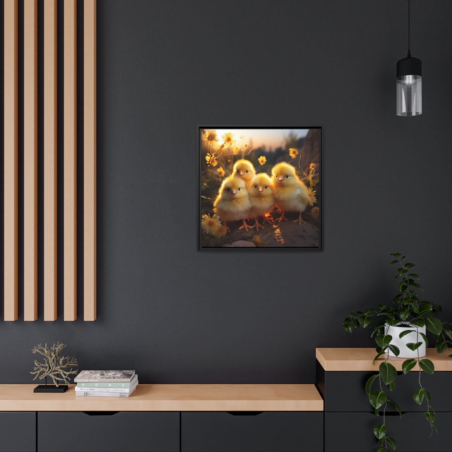 Baby Chicks Framed Wall Canvas