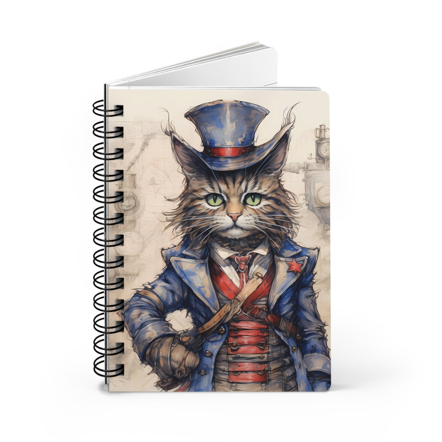 Red Star DieselPunk Cat 150 Lined Page Journal