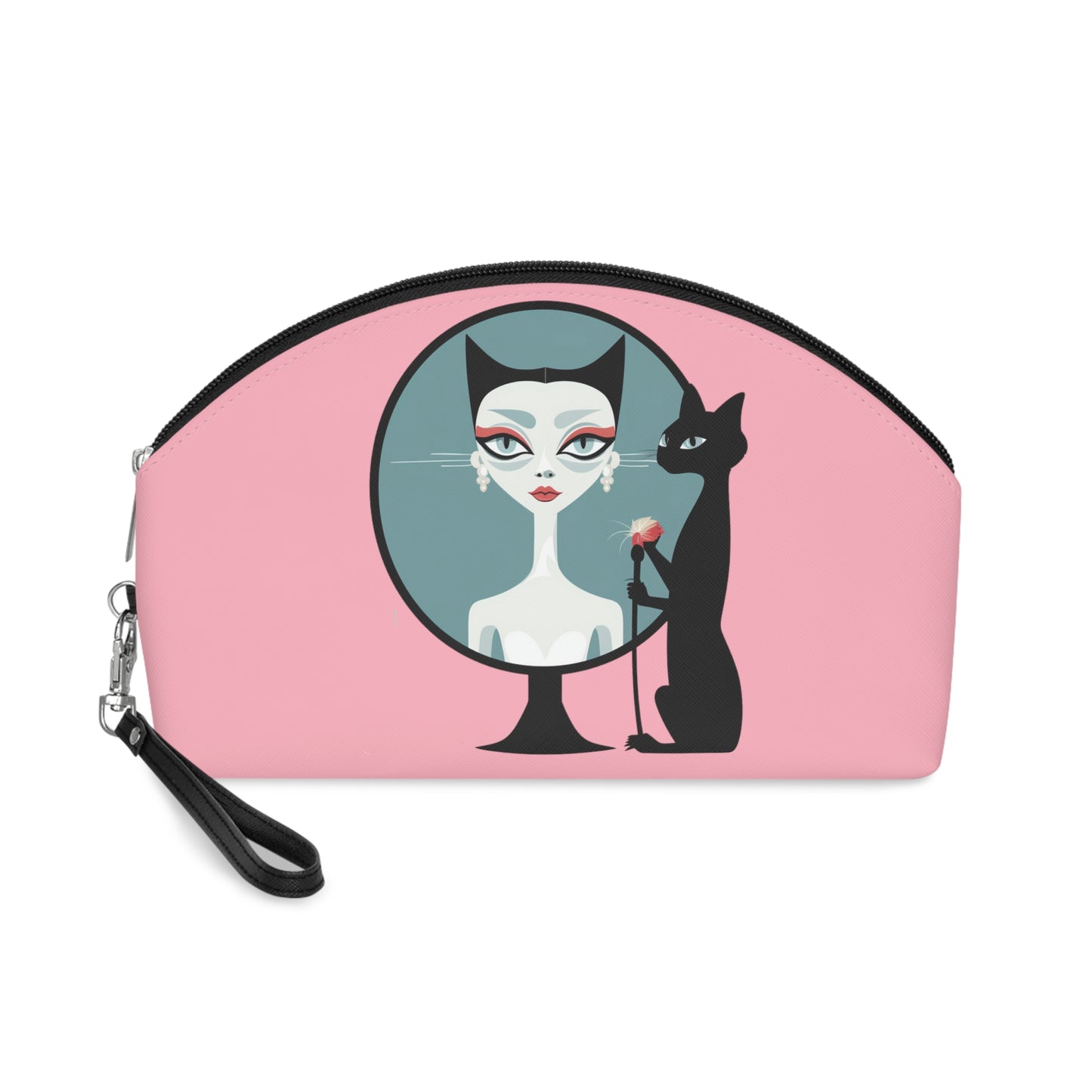 Sophisticated Cat Makeup Bag – Black Cat and Lovely Lady