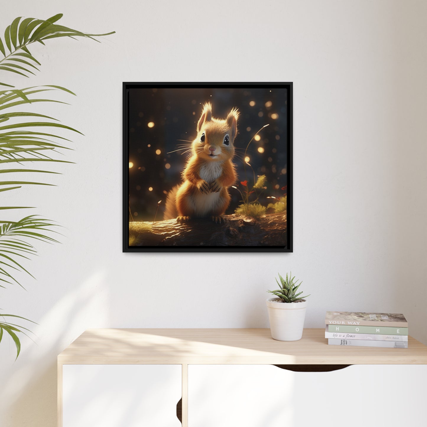 Baby Squirrel Framed Wall Canvas