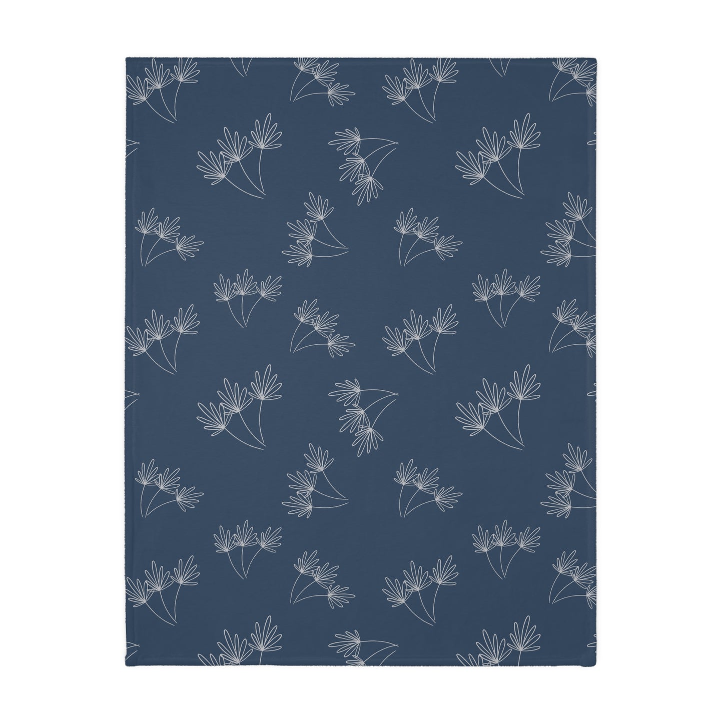 Cats and Flowers/Leafy Whimsy Blanket - Blue