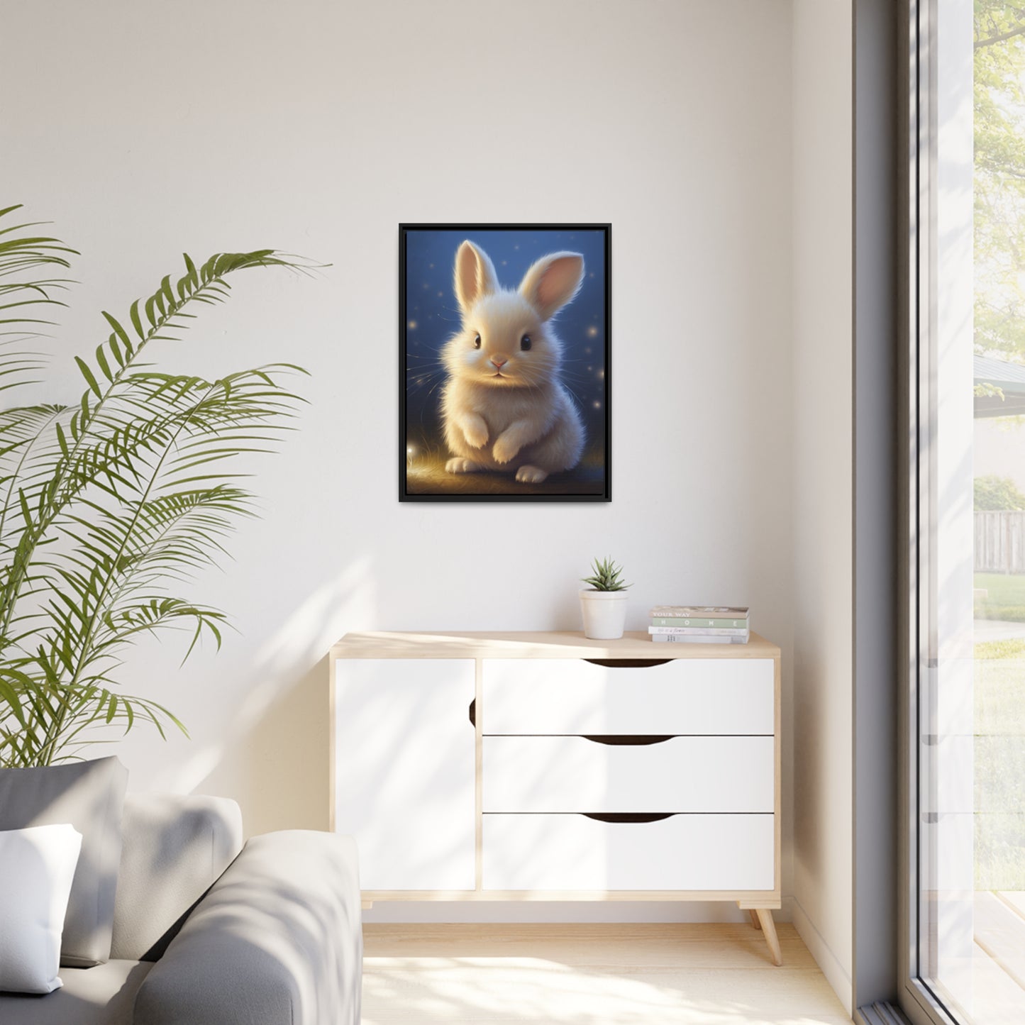 Baby Bunny Framed Wall Canvas