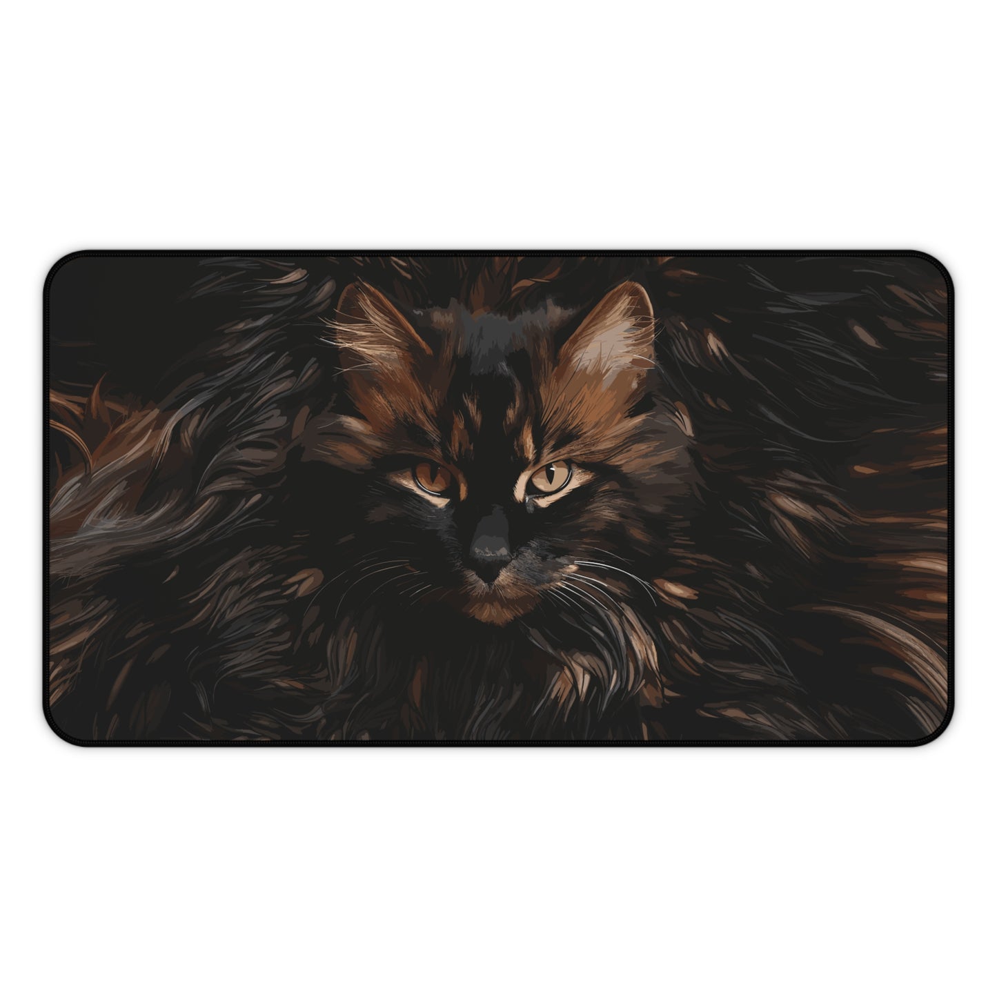 Brown and Black Cat Desk Mat