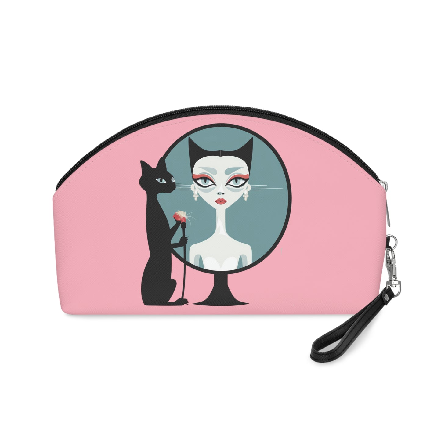 Sophisticated Cat Makeup Bag – Black Cat and Lovely Lady