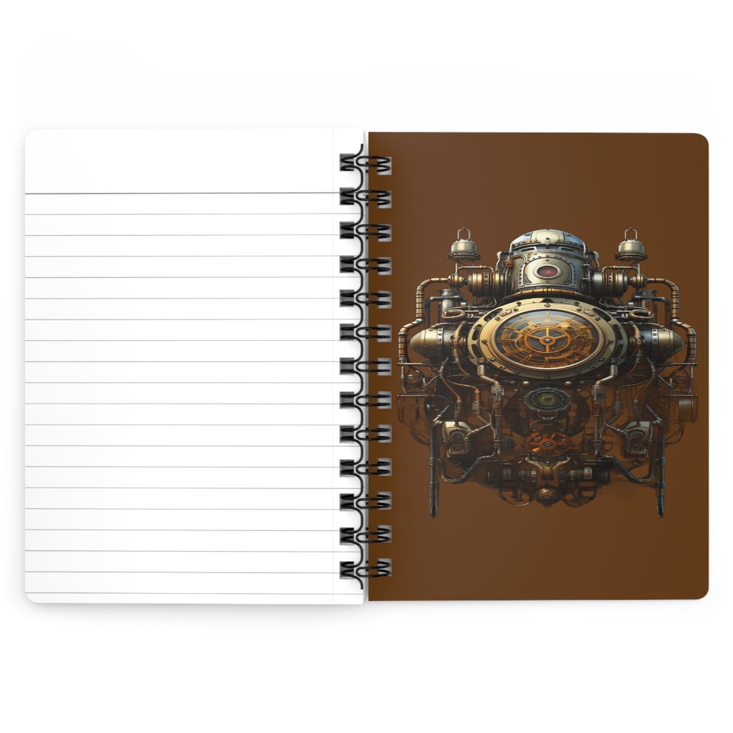 DieselPunk Cat at Computer Spiral Notebook