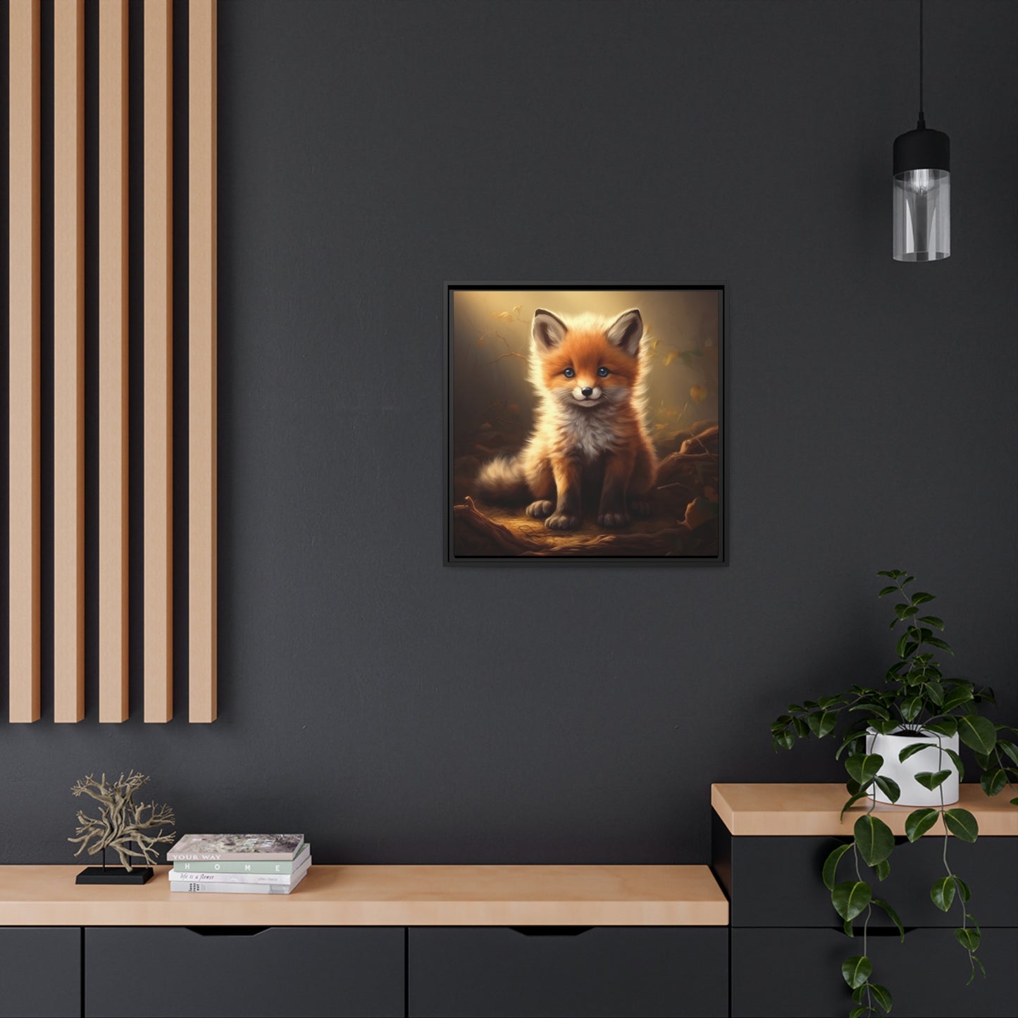 Baby Fox Framed Wall Canvas