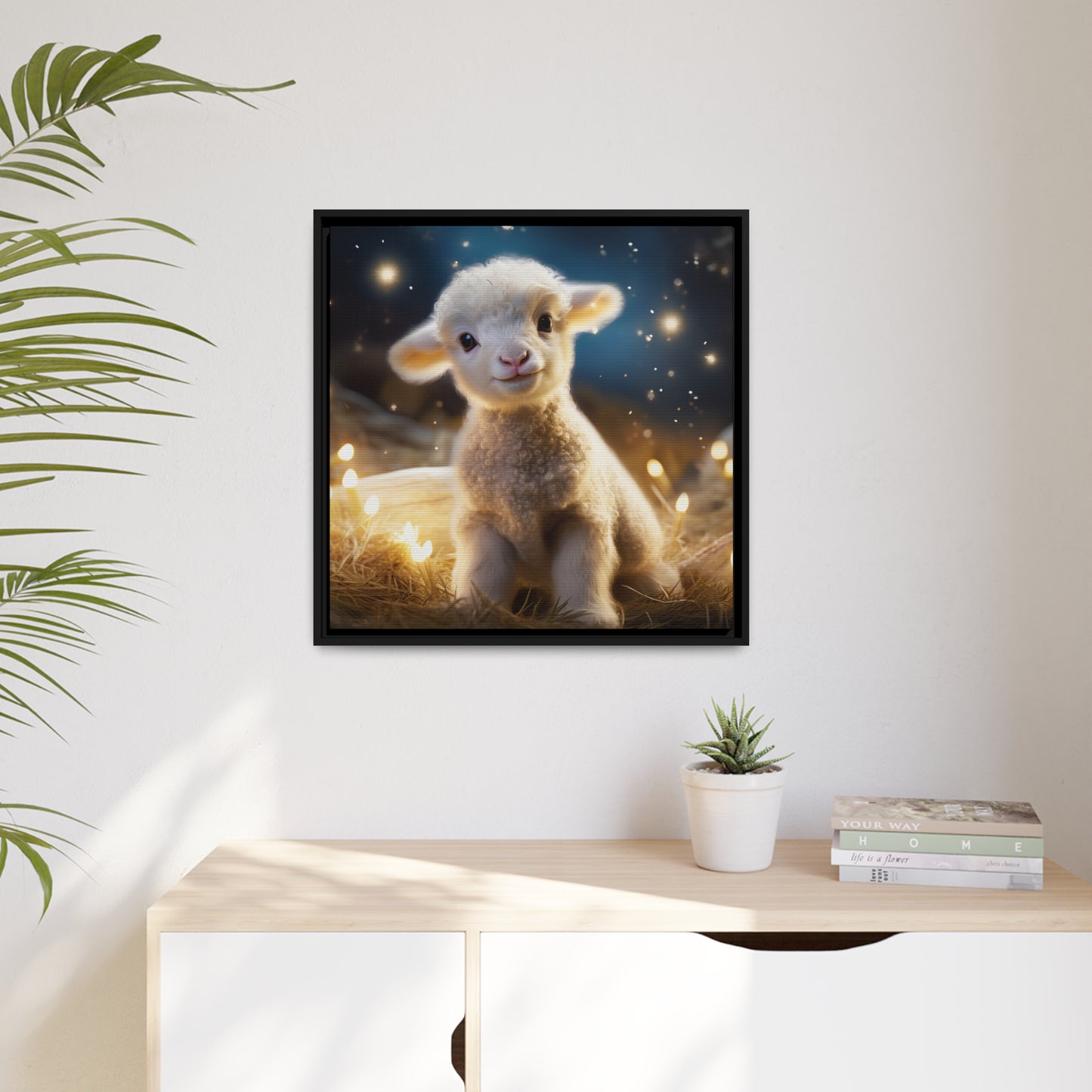 Baby Lamb Framed Wall Canvas