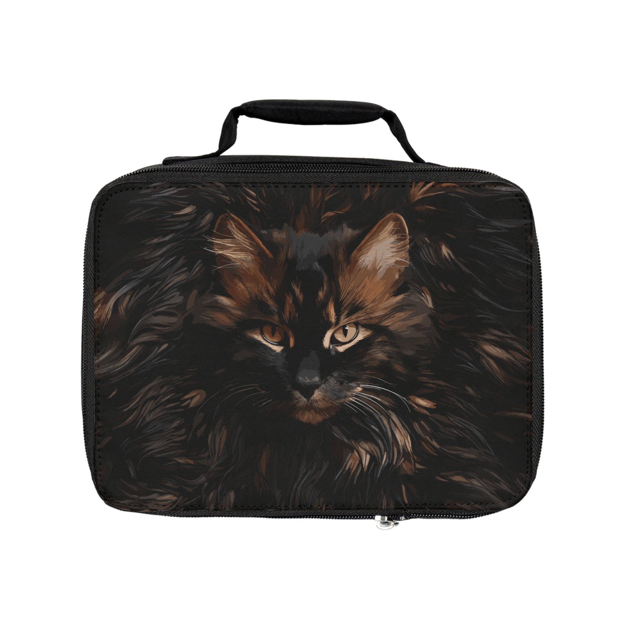 Brown and Black Cat Lunch Bag