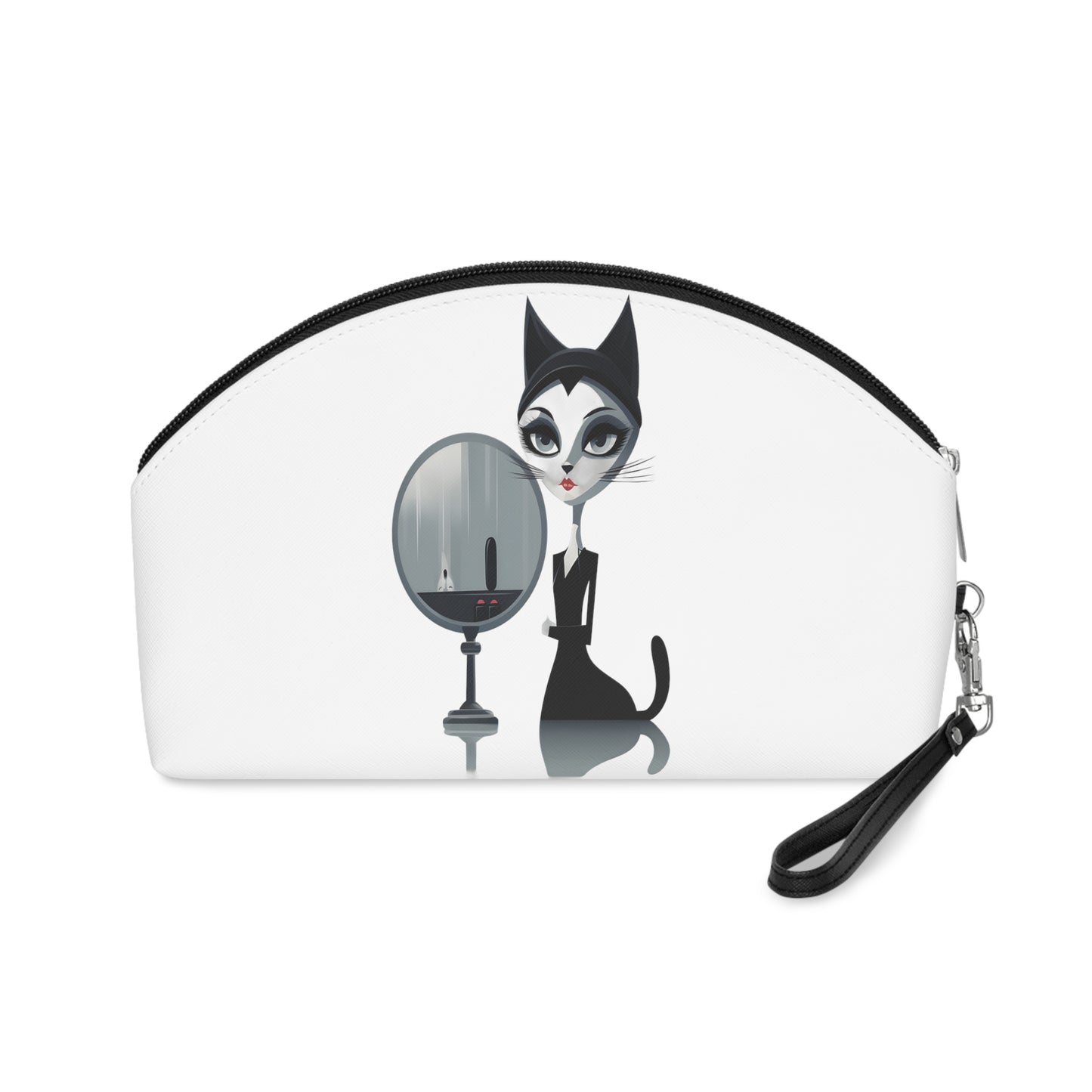 Sophisticated Cat Makeup Bag – Lady and Mirror