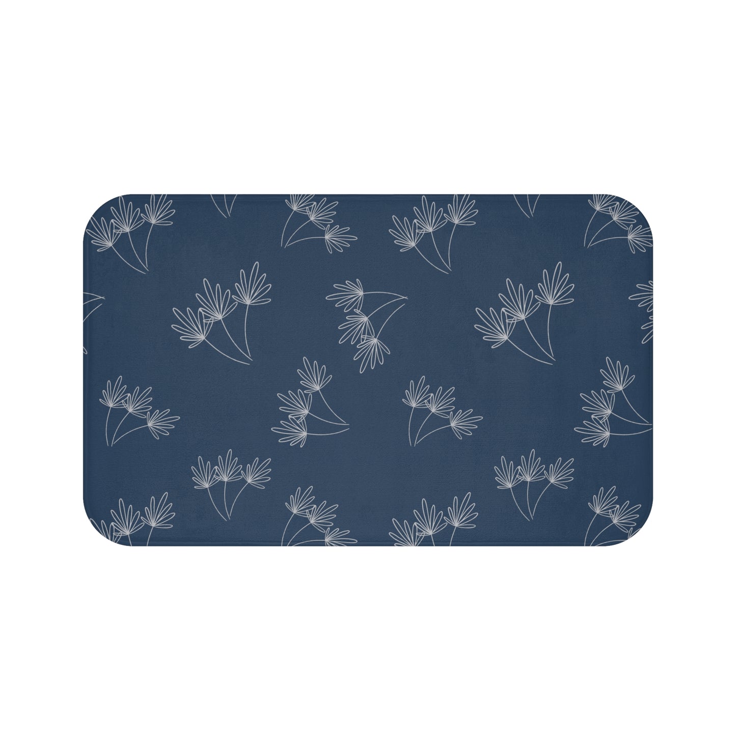 Leafy Whimsy Bath Mat - Blue