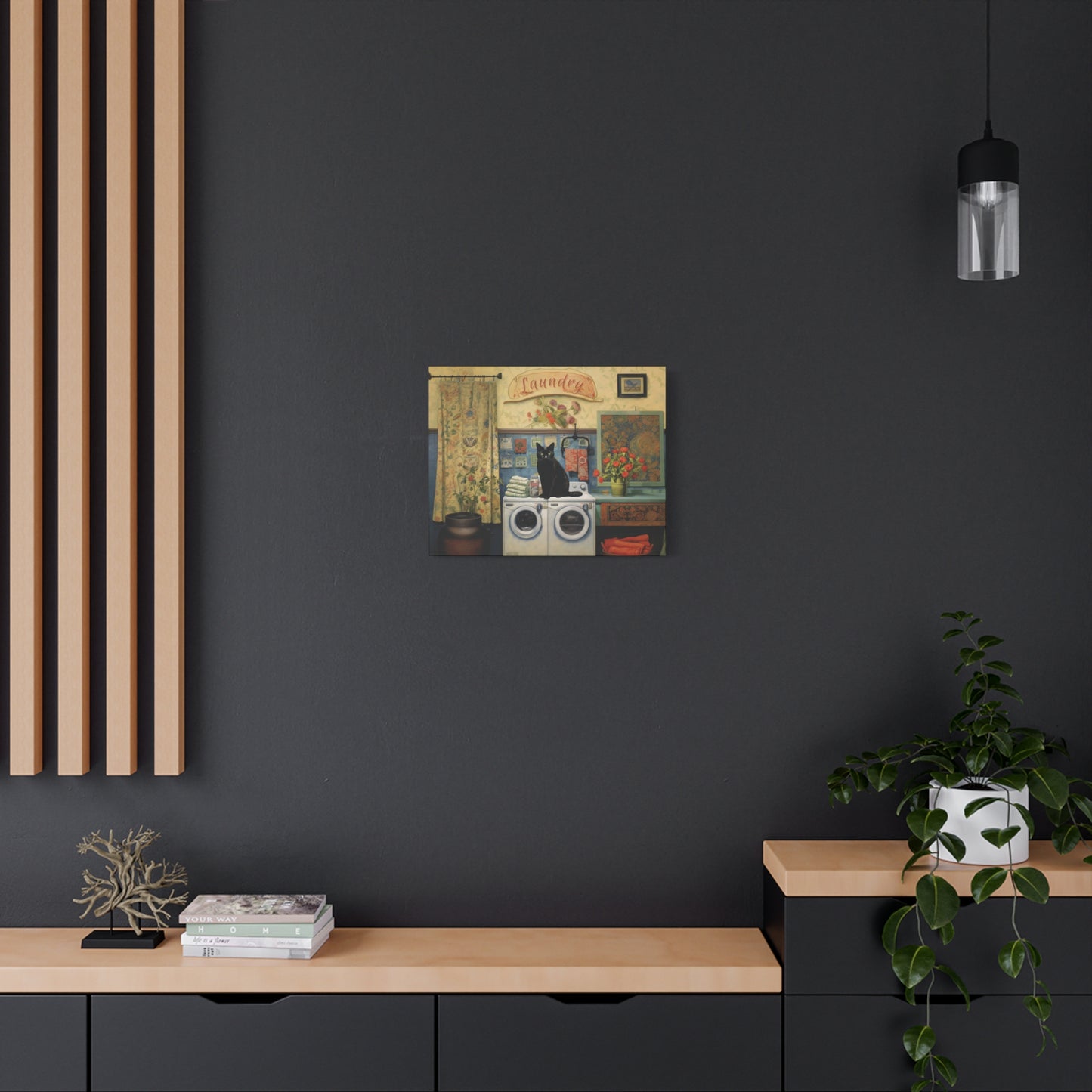 Black Cat Laundry Canvas