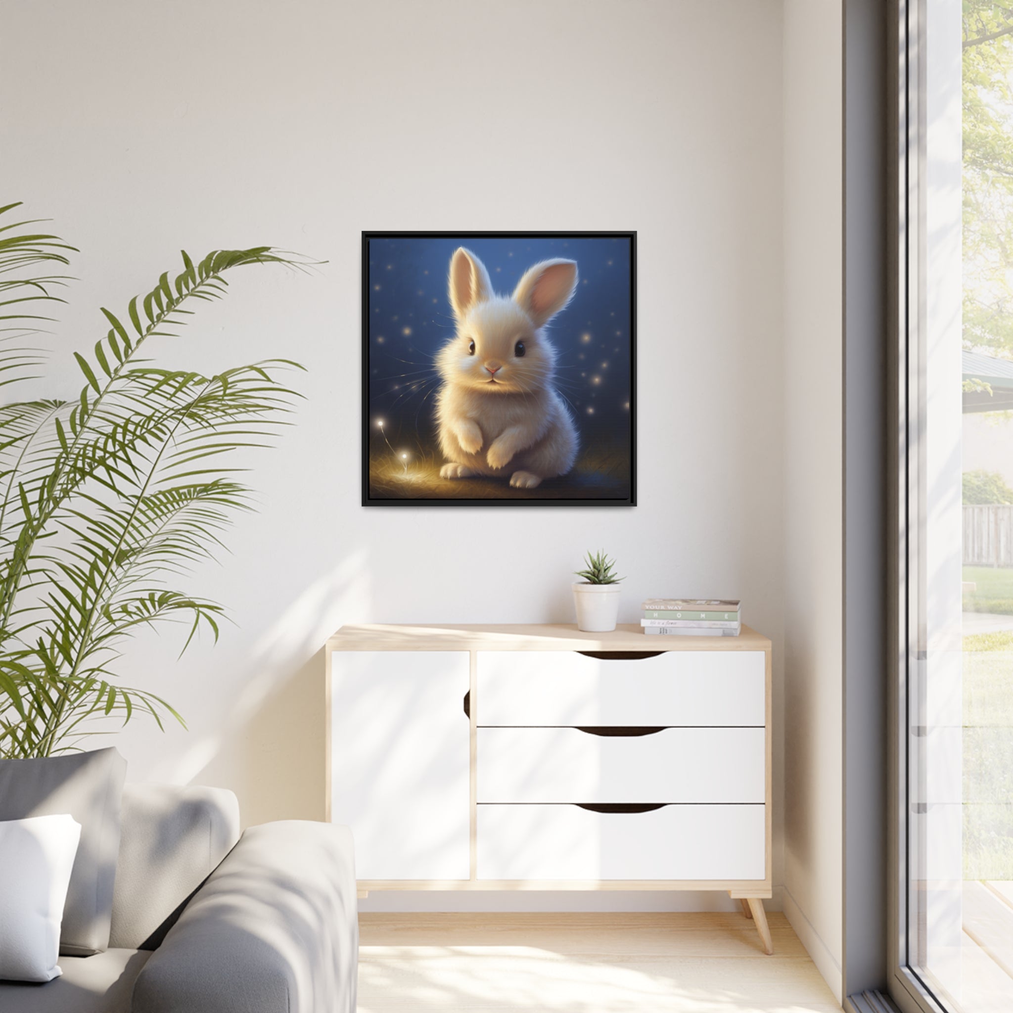 Baby Bunny Framed Wall Canvas