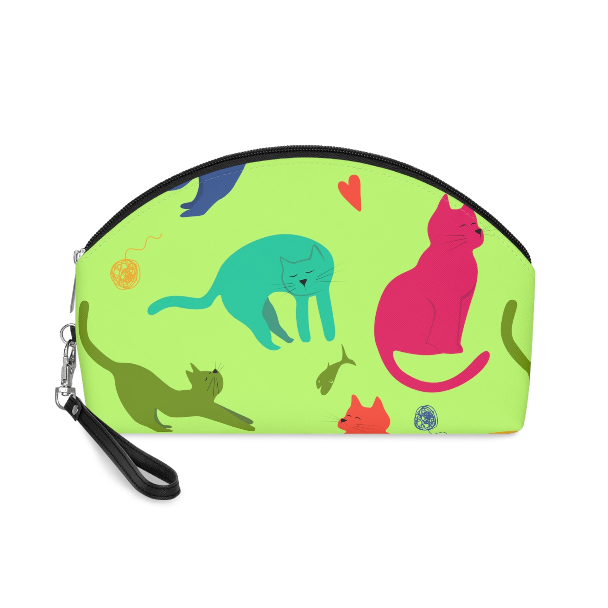 Vibrantly Colored Cats Makeup Bag – Lime