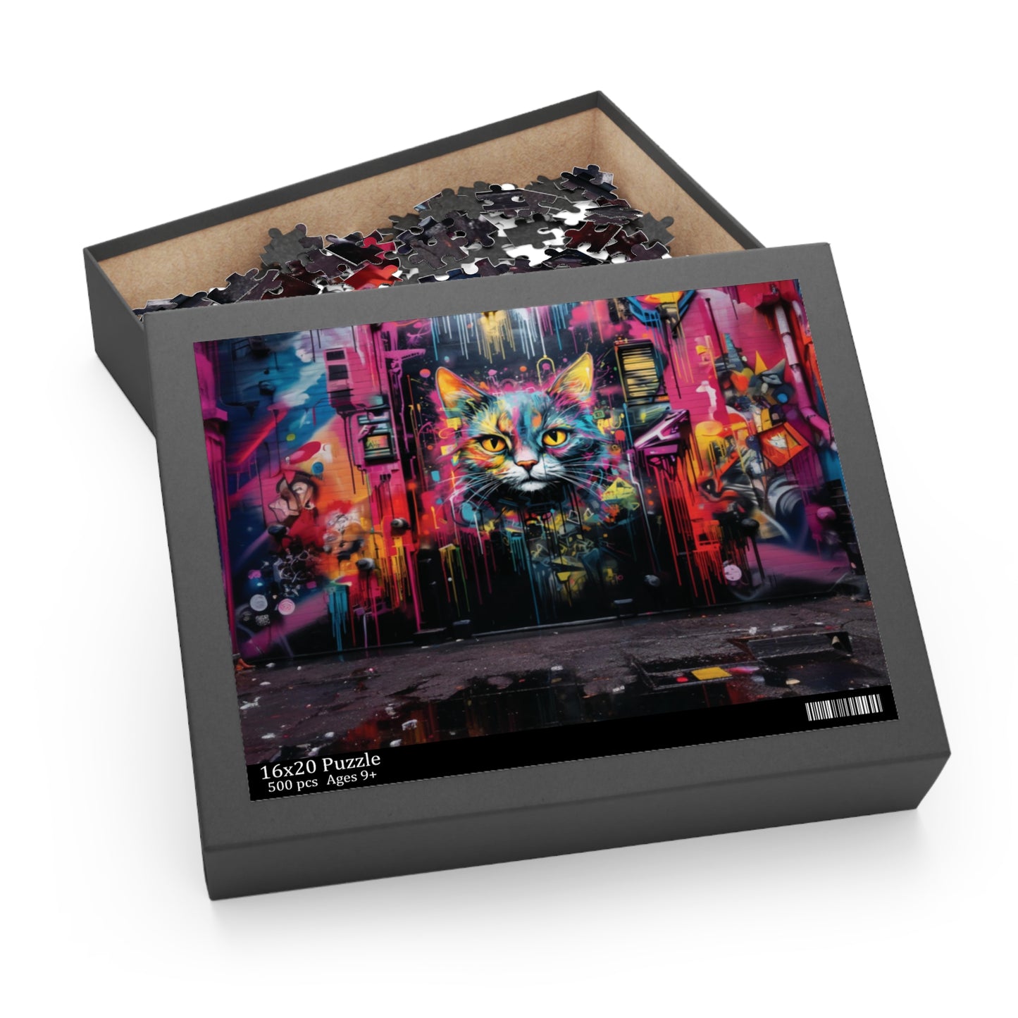 Psychedelic Graffiti Cat  - Puzzle (120, 252, 500-Piece)