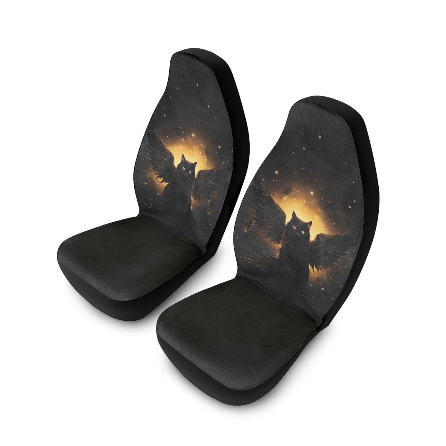 Winged Black Cat Seat Covers