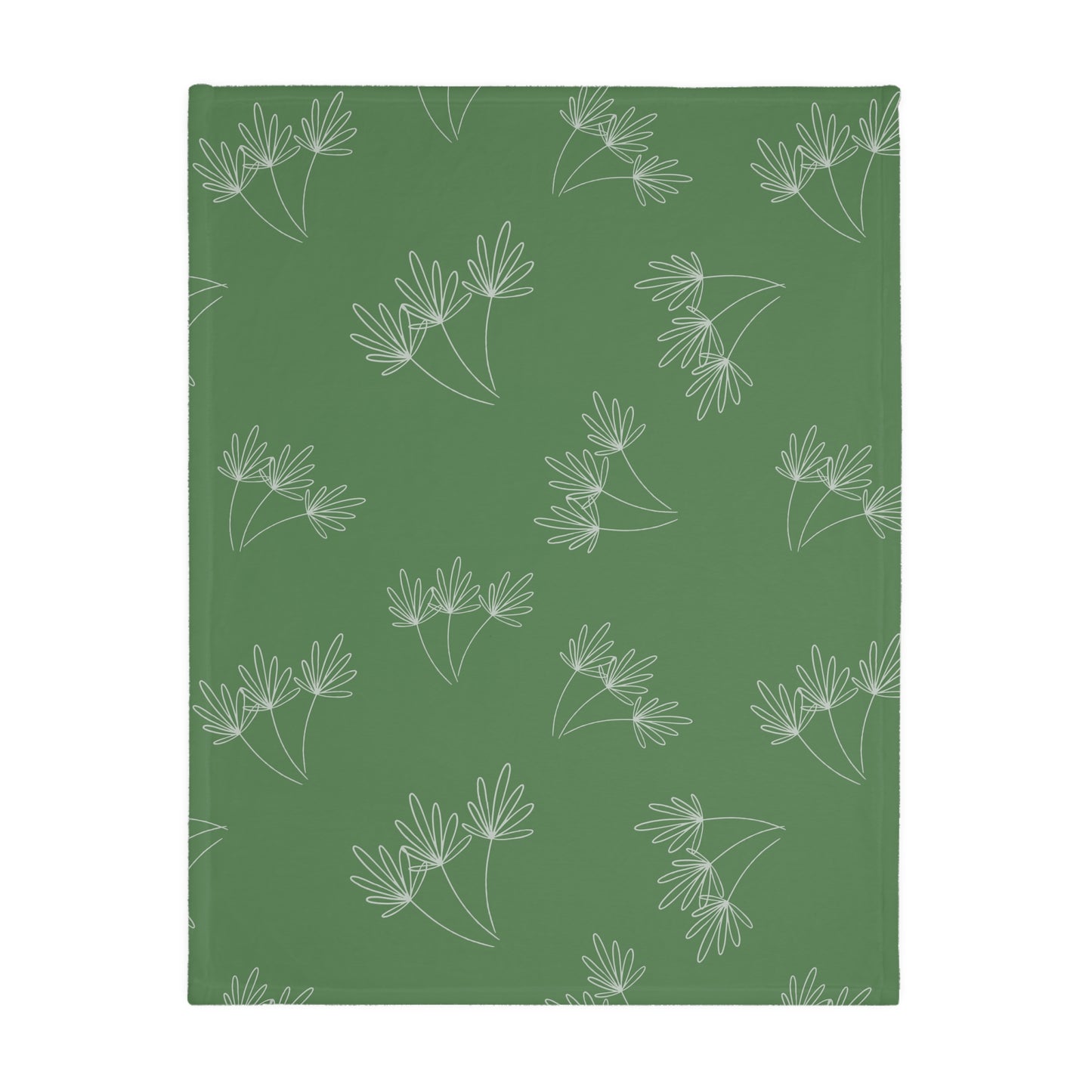 Cats and Flowers/Leafy Whimsy Blanket - Green