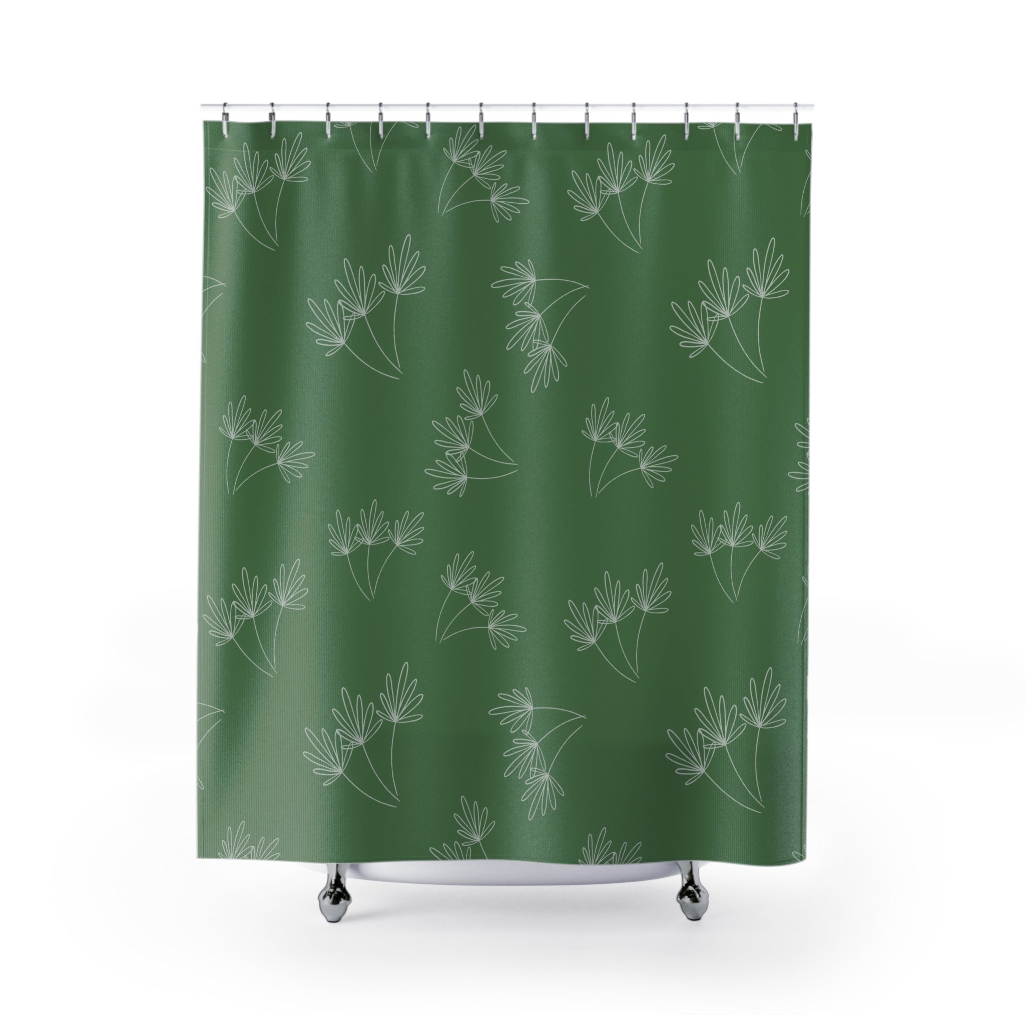 Leafy Whimsy Shower Curtain – Green