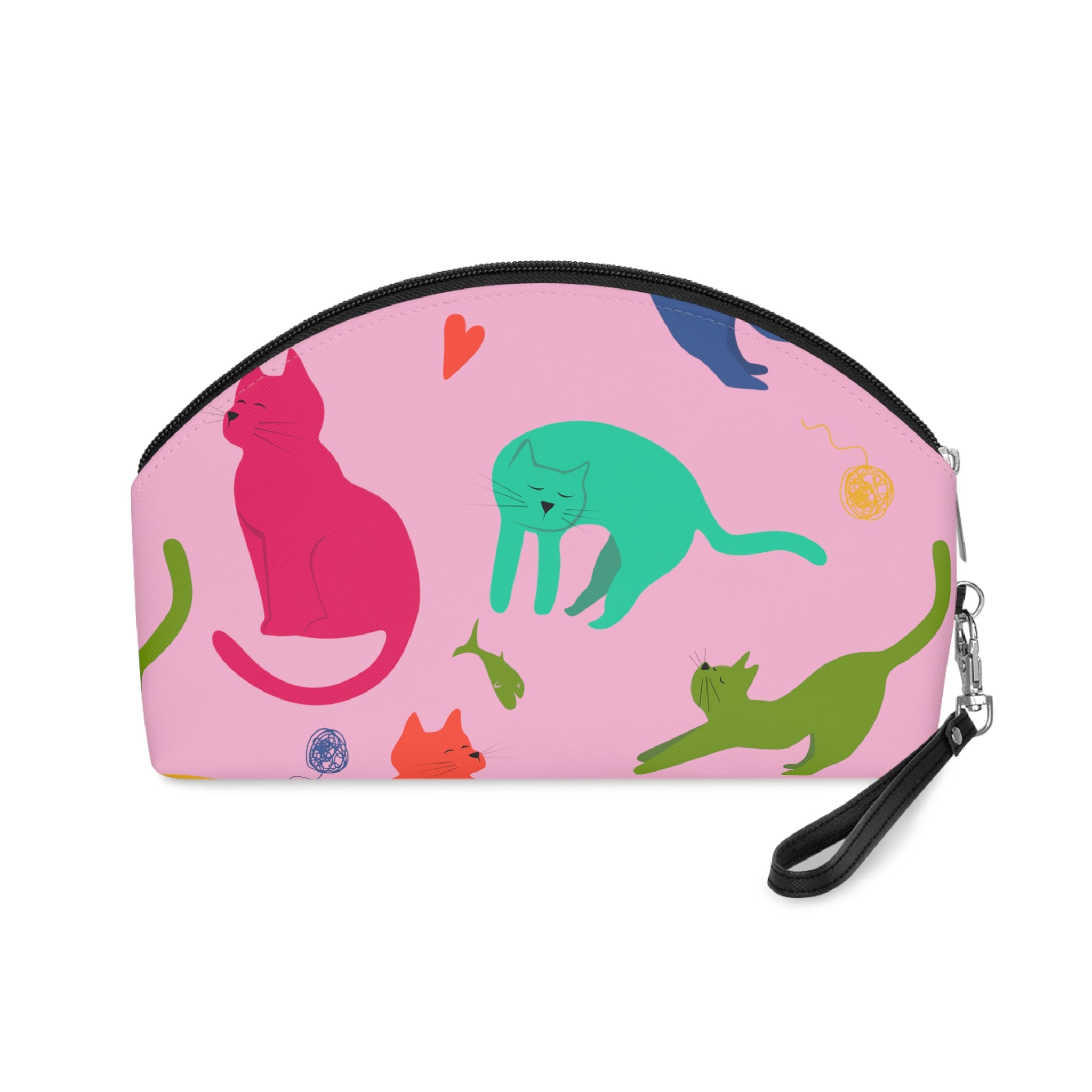 Vibrantly Colored Cats Makeup Bag – Pink