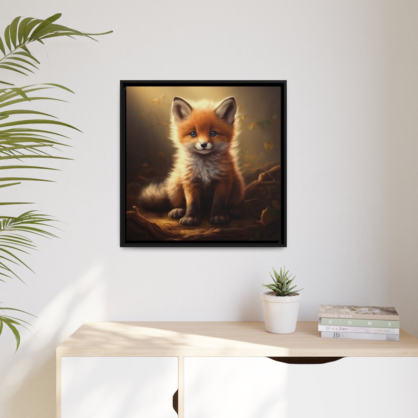 Baby Fox Framed Wall Canvas