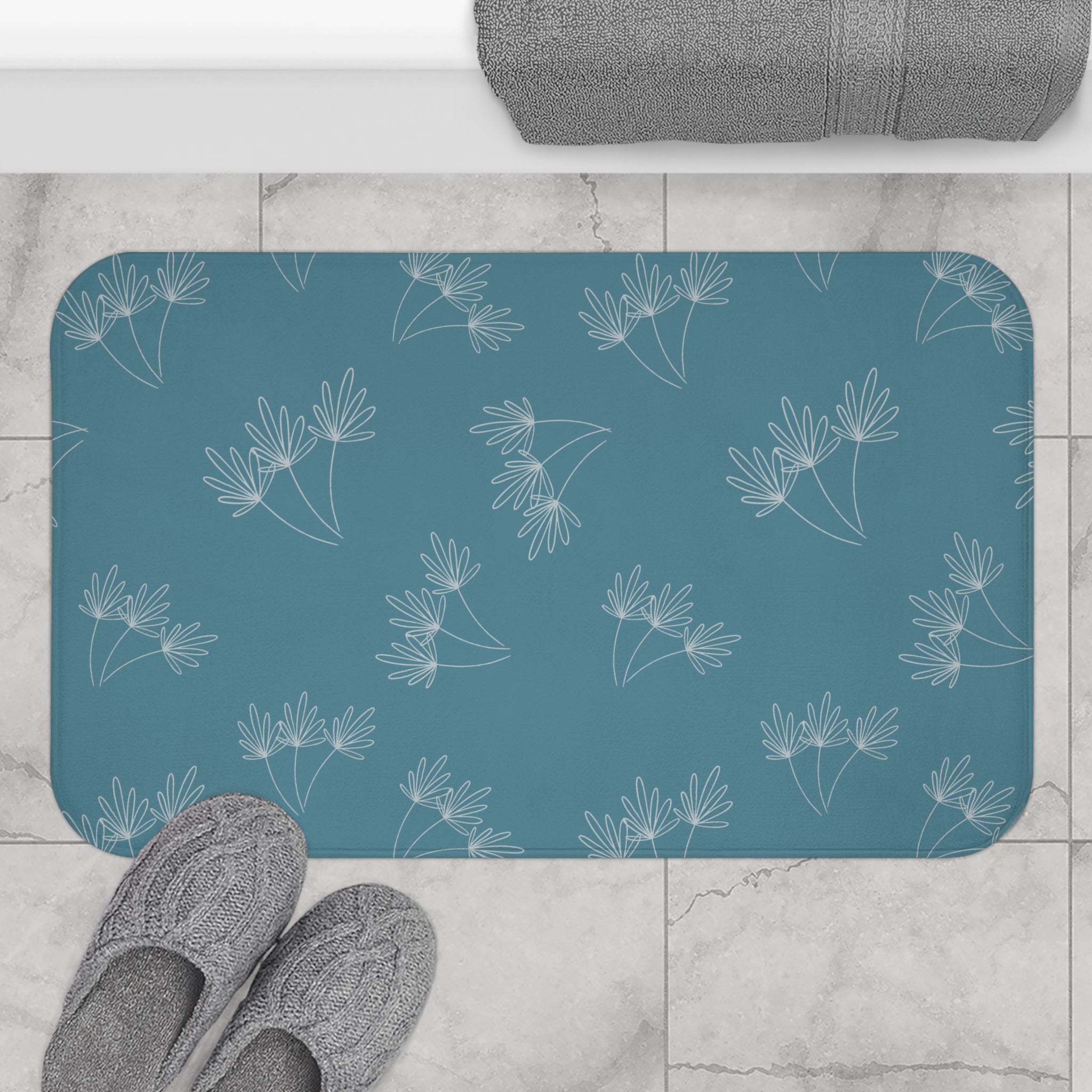 Leafy Whimsy Bath Mat – Light Green