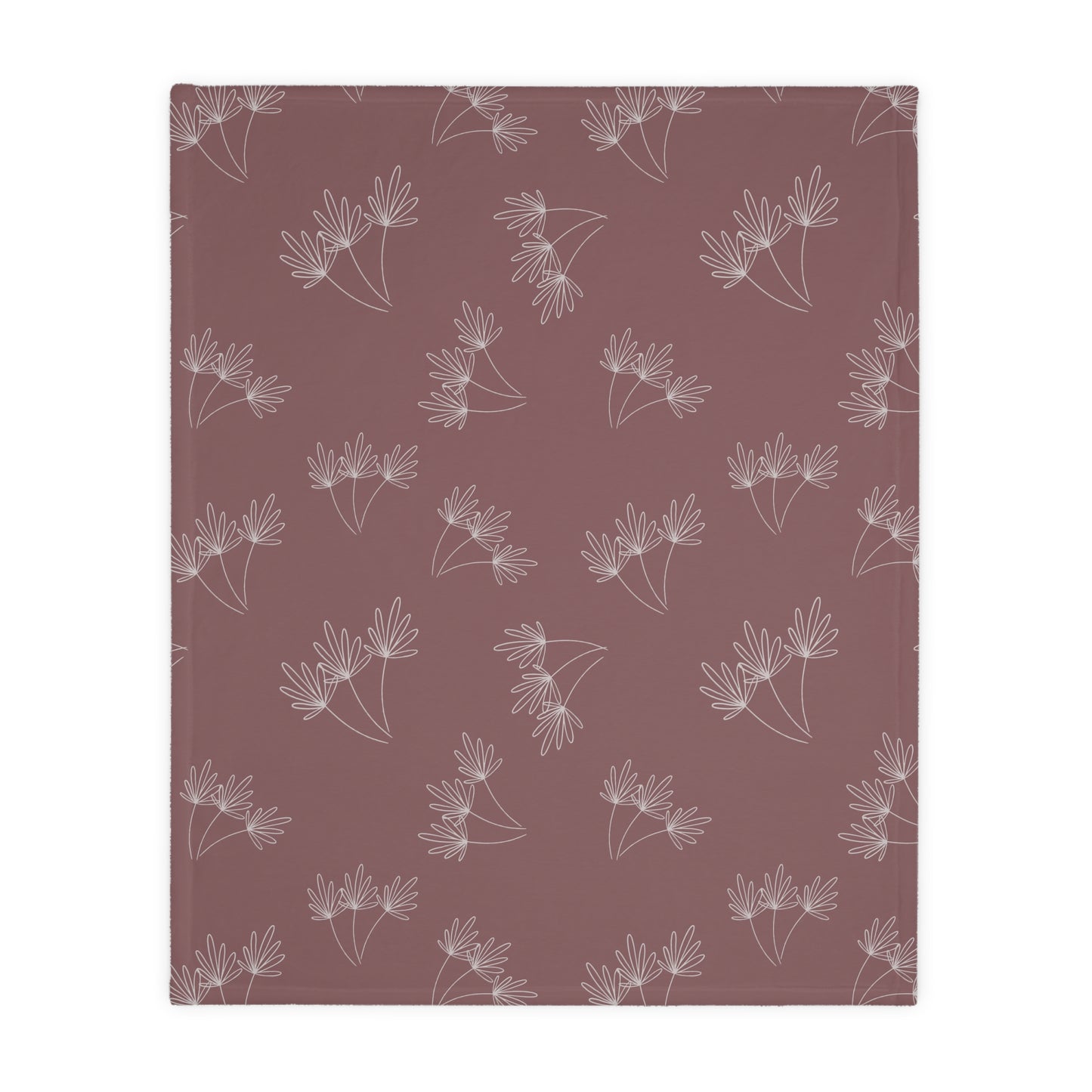 Cats and Flowers/Leafy Whimsy Blanket – Mauve