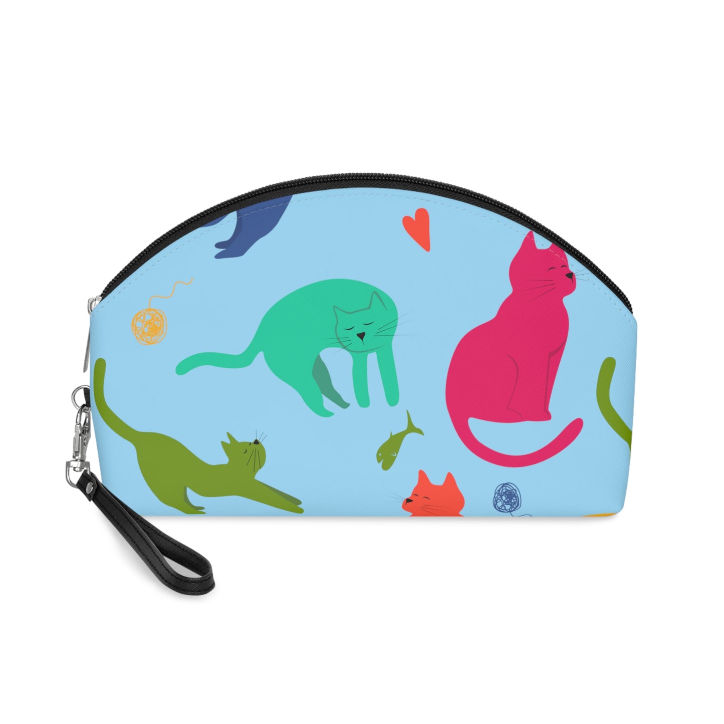 Vibrantly Colored Cats Makeup Bag – Turquoise