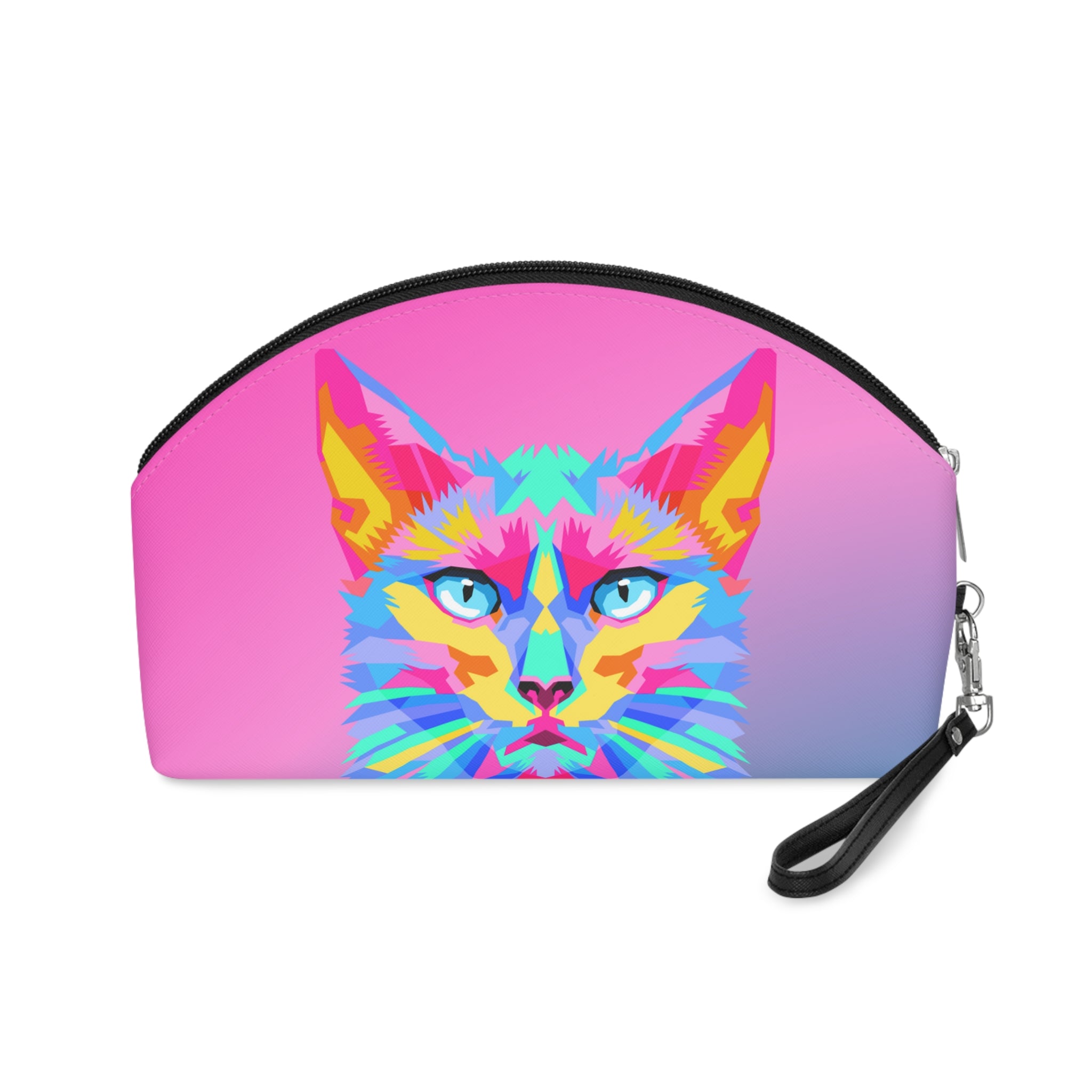 Vibrant Color Cat Face Makeup Bag