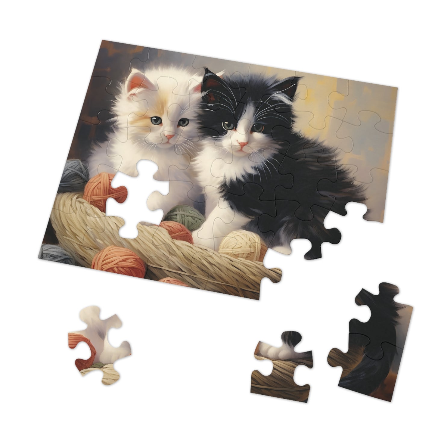 Kittens in a Basket - Children's Jigsaw Puzzle (30 or 110 Piece)