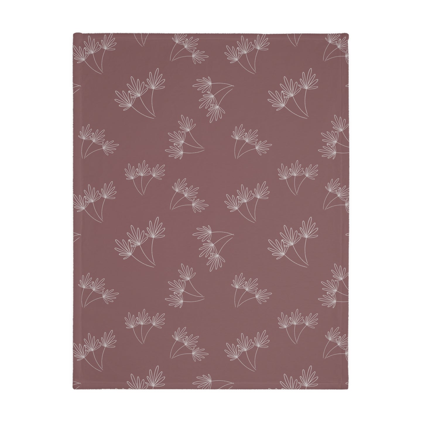 Cats and Flowers/Leafy Whimsy Blanket – Mauve