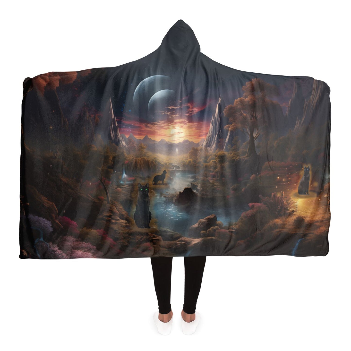 Cats at Two Moons Canyon - Hooded Blanket