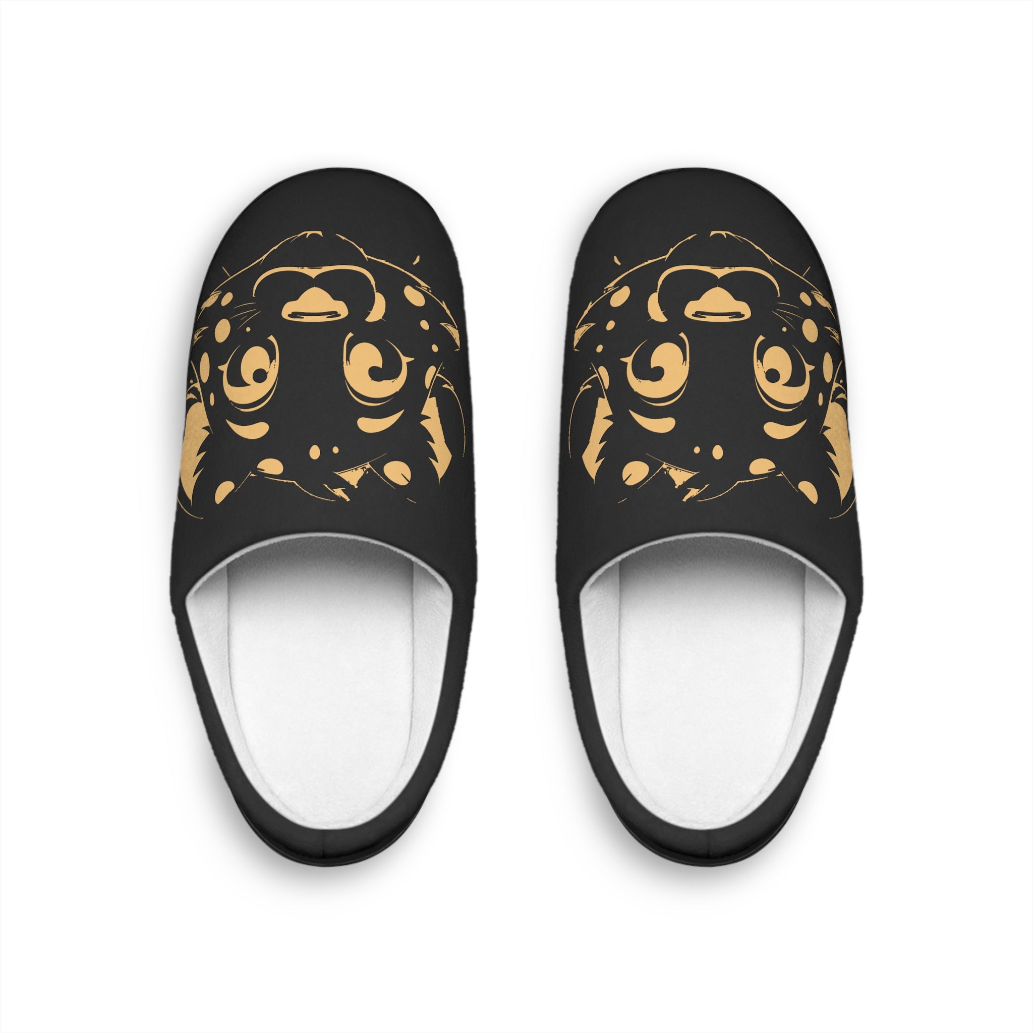 Leopard Print Women's Indoor Slippers – Black