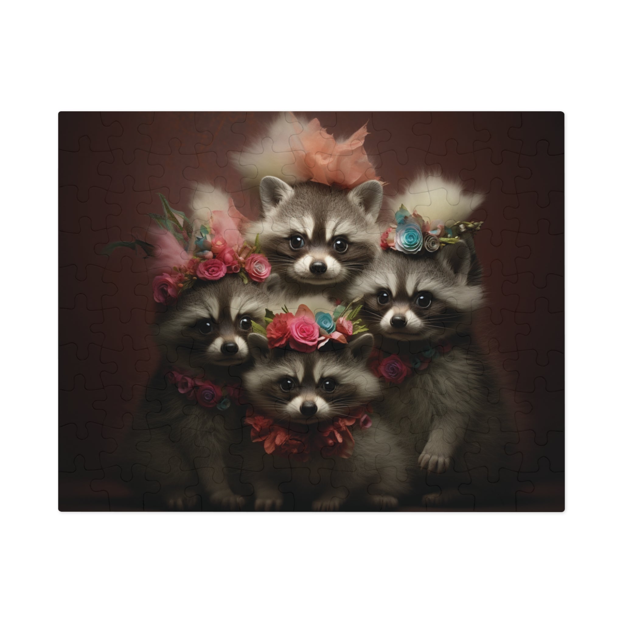 Raccoons Sisters in Sunday Best - Children's Jigsaw Puzzle (30 or 110 Piece)