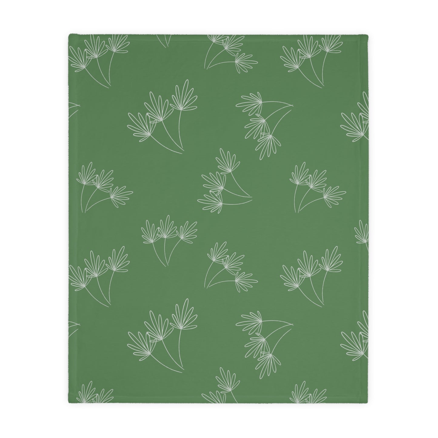 Cats and Flowers/Leafy Whimsy Blanket - Green