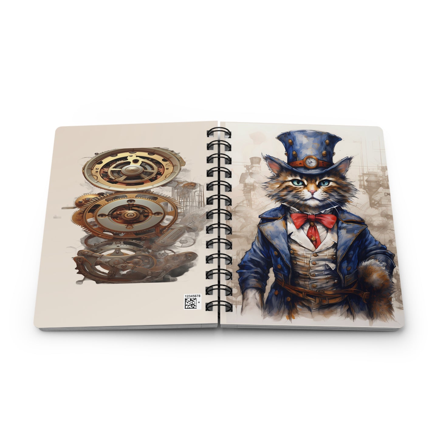 Top Hat DieselPunk Cat 150 Lined Page Journal