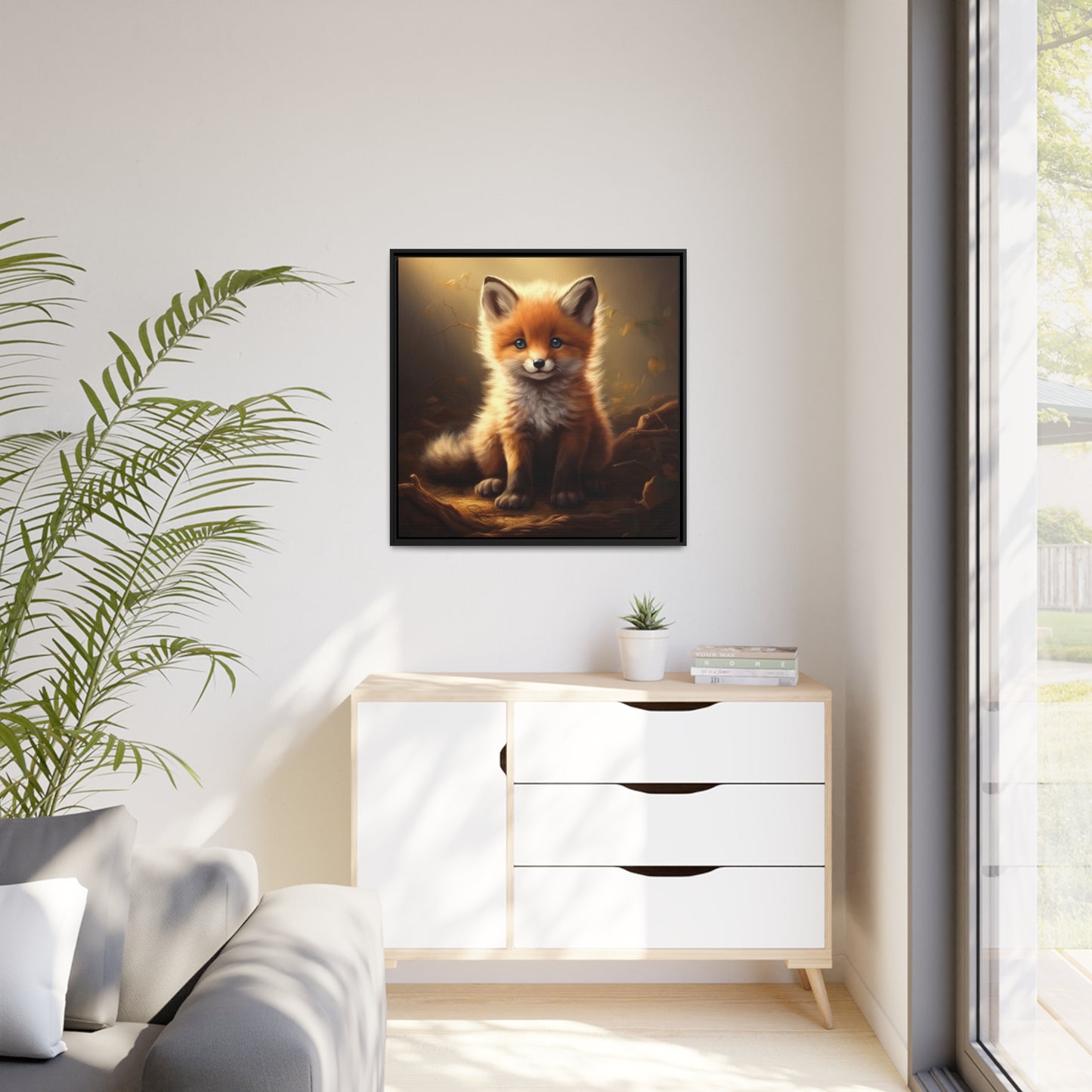 Baby Fox Framed Wall Canvas