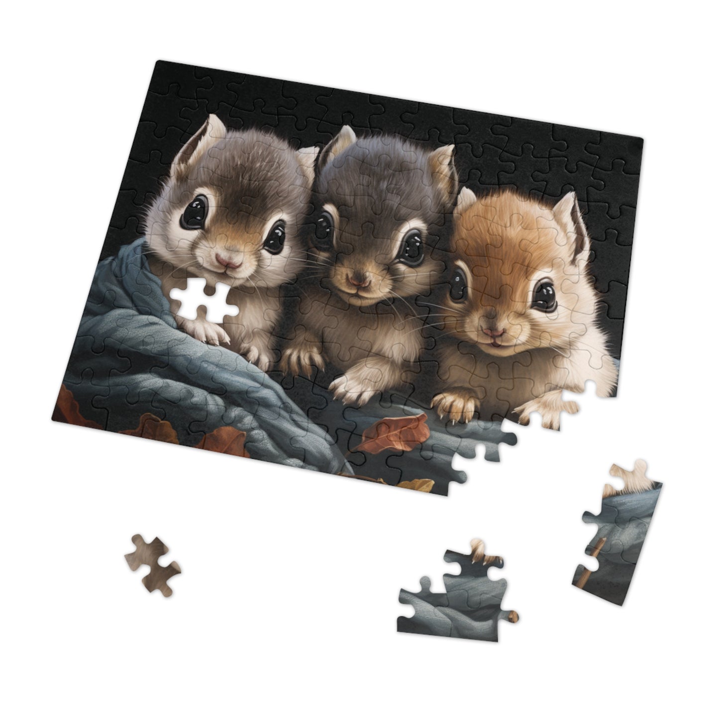 Three Baby Squirrels - Children's Jigsaw Puzzle (30 or 110 Piece)