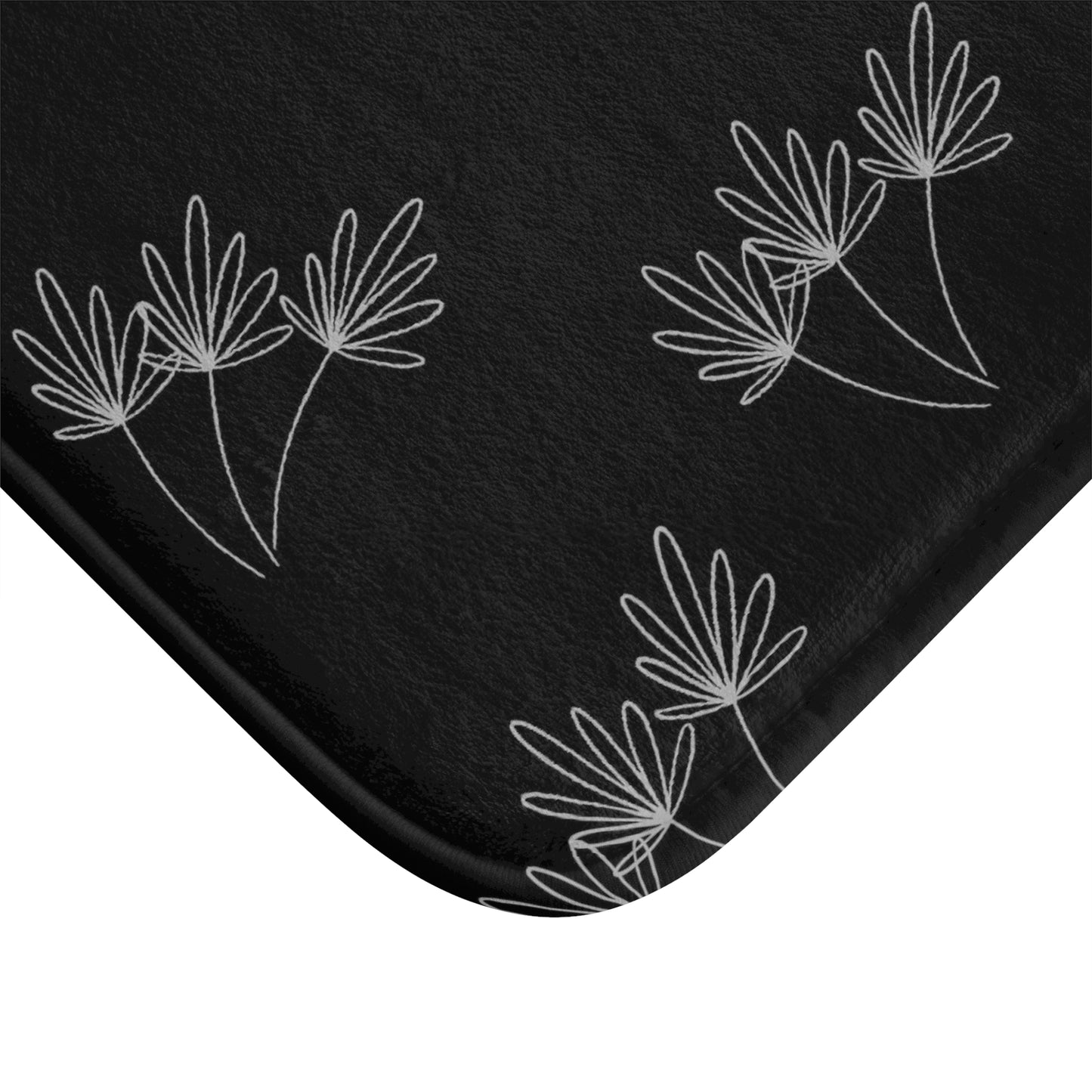 Leafy Whimsy Bath Mat – Black