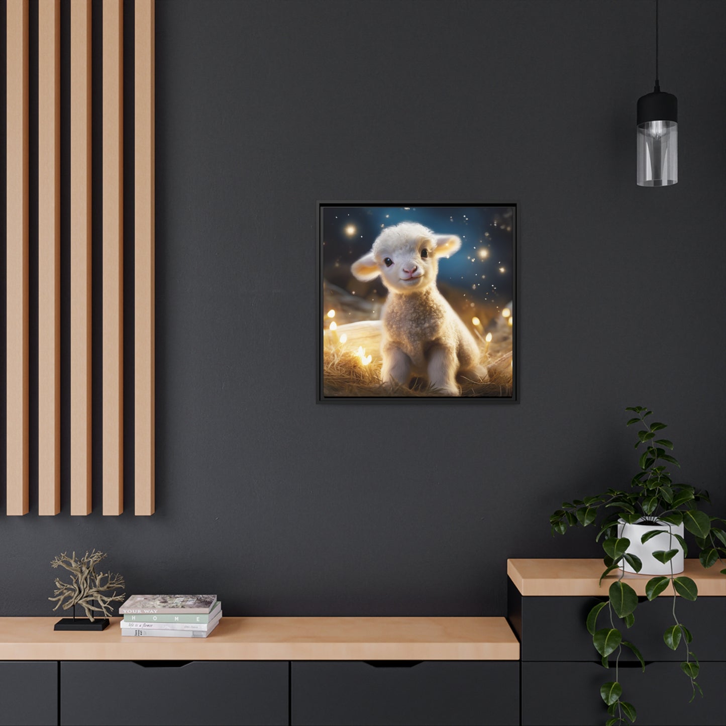 Baby Lamb Framed Wall Canvas