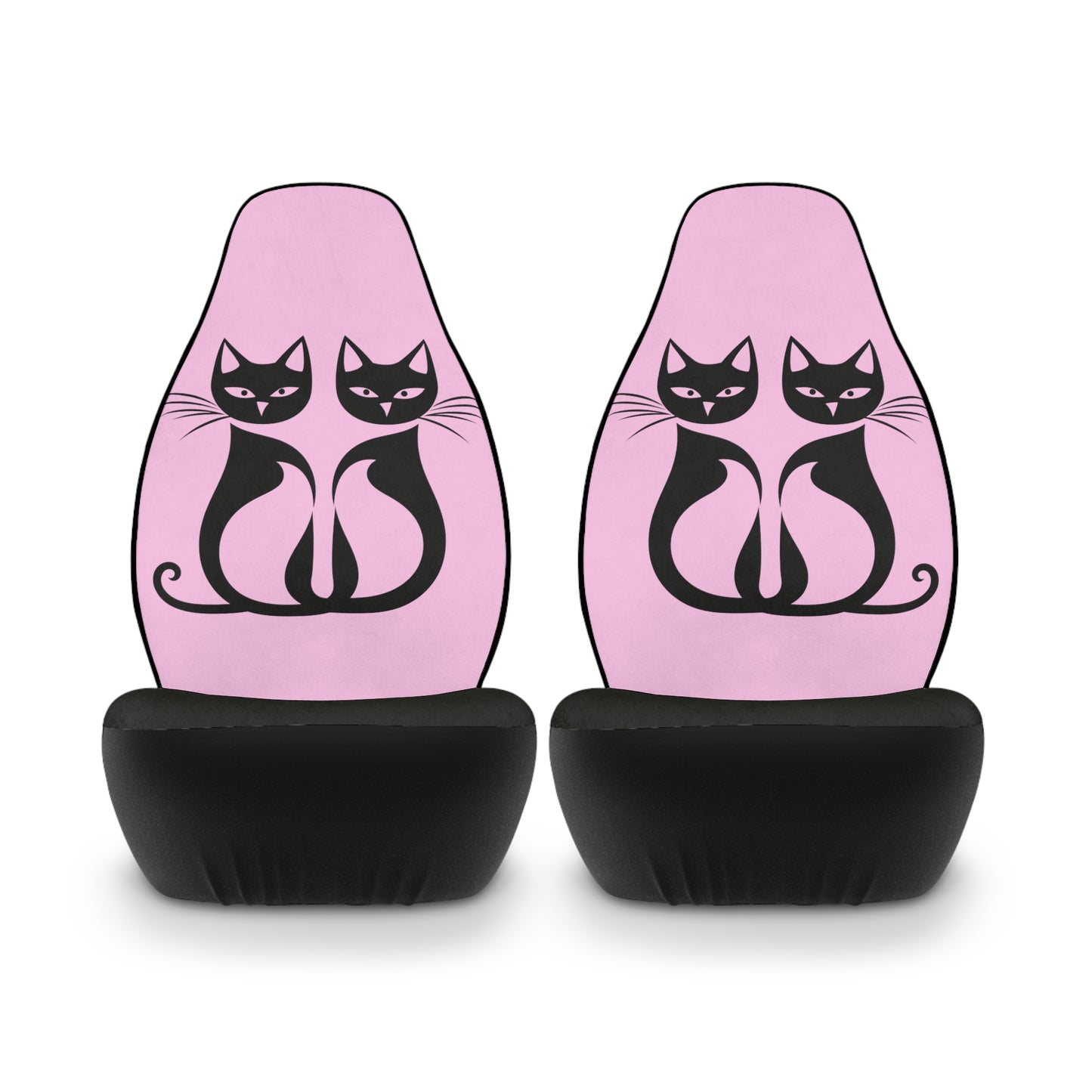 Black Cat Chic Car Seat Covers - Pink